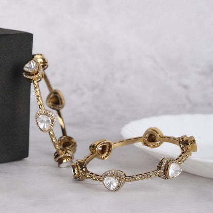 Auraa Trends 22Kt Gold Plated Kundan Bangles