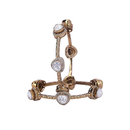 Auraa Trends 22Kt Gold Plated Kundan Bangles