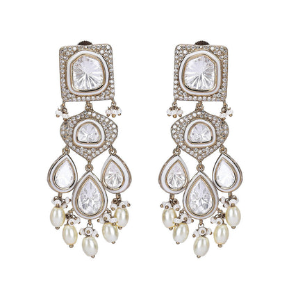 Auraa Trends White Rhodium Finish Zircon Choker Jewellery Set