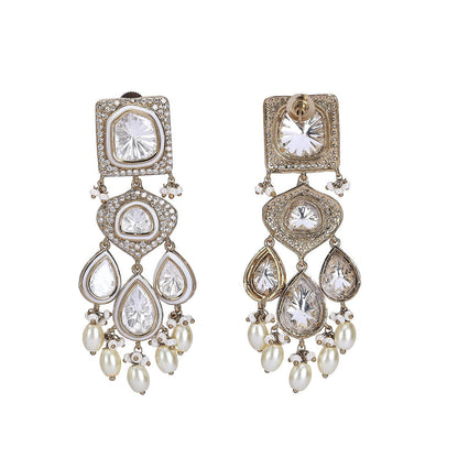 Auraa Trends White Rhodium Finish Zircon Choker Jewellery Set