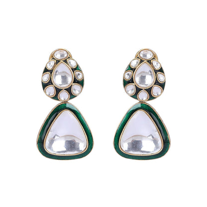 Auraa Trends Gold Finish Multi-Colour Kundan Polka & Beaded Jewellery Set