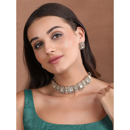 Auraa Trends Gold Tone Polka Jewellery Set