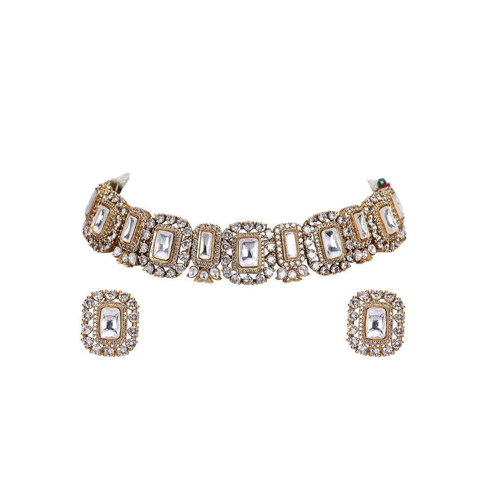 Auraa Trends Gold Tone Polka Jewellery Set