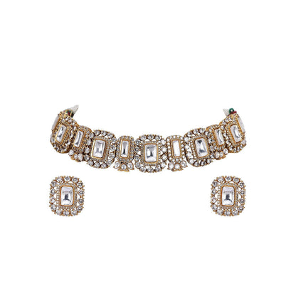 Auraa Trends Gold Tone Polka Jewellery Set
