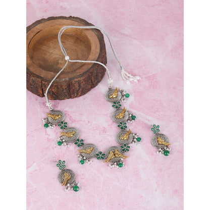 Auraa Trends Silver Plated Stone Studded Jewellery Set