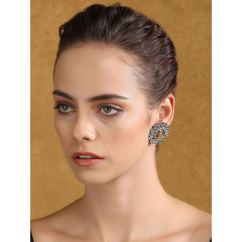 Auraa Trends Laxmi Ethnic Earring Stone Studded Goddess