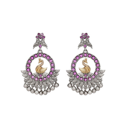 Auraa Trends Stone Studded Swan Design Drop Earring