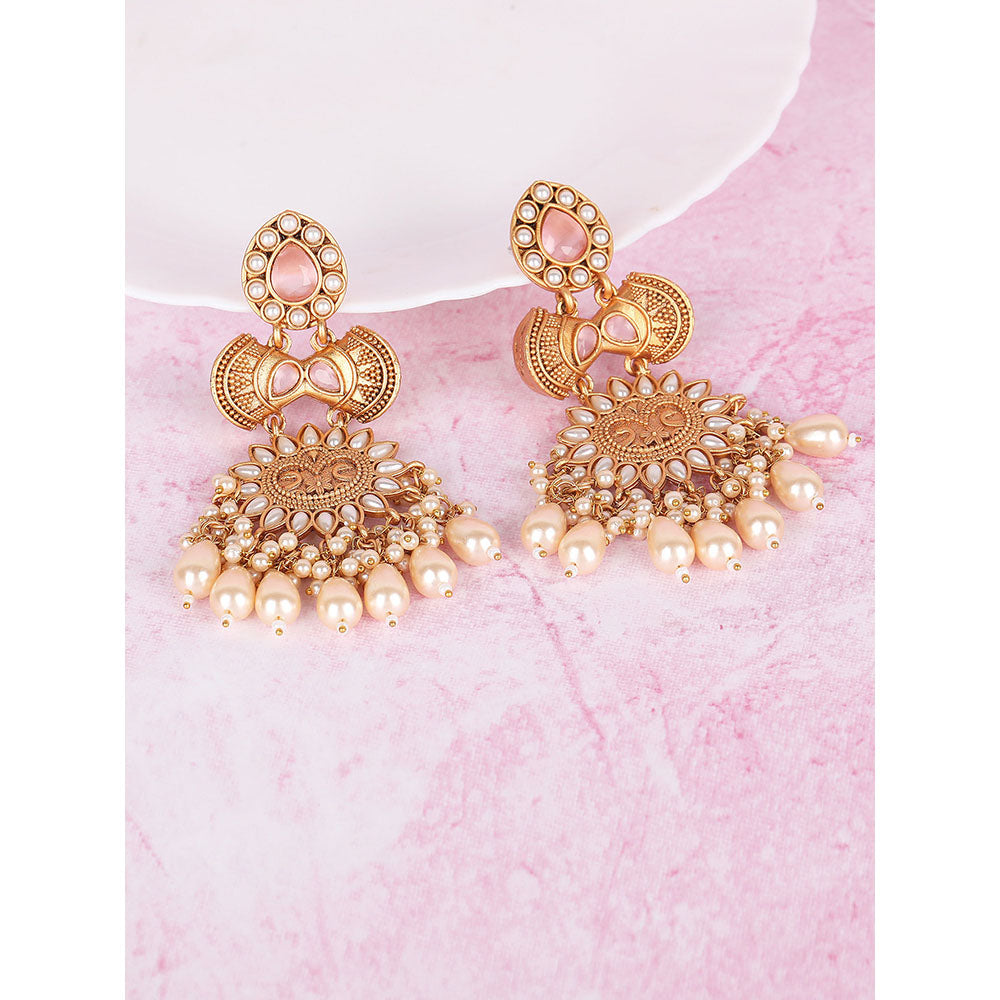 Auraa Trends Gold Toned Classic Drop Earring Silver Plated