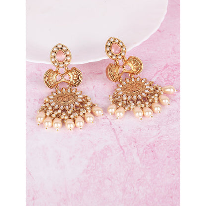 Auraa Trends Gold Toned Classic Drop Earring Silver Plated