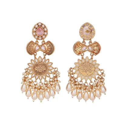 Auraa Trends Gold Toned Classic Drop Earring Silver Plated