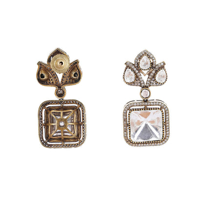 Auraa Trends White Stones Exquisite Necklace and Earrings