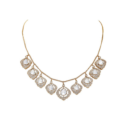 Auraa Trends Gold-Plated Ethnic Statement Necklace with Earrings