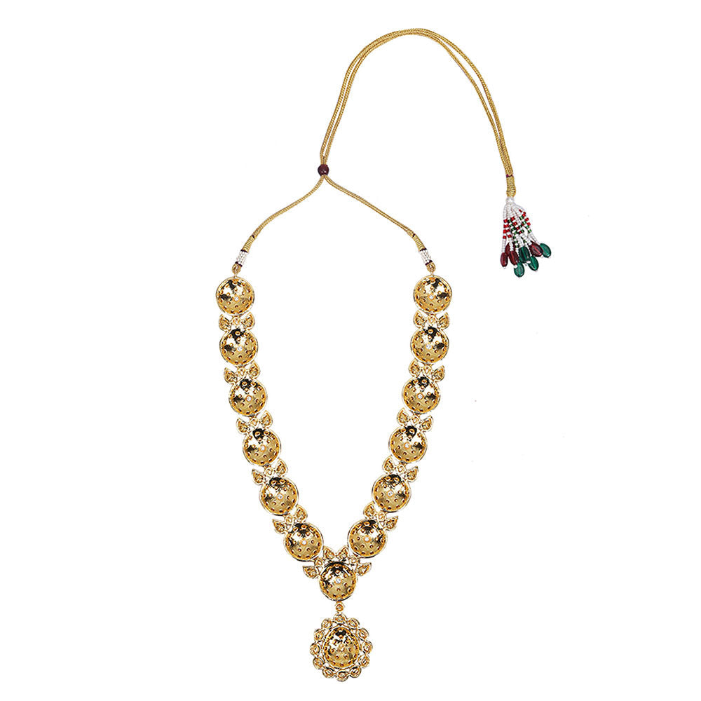 Auraa Trends Elegant Gold Plated Kundan Bridal Necklace with Earrings