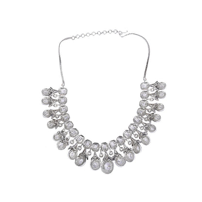 Auraa Trends Elegant Diamond Chandelier Necklace with Earrings
