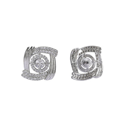 Auraa Trends Elegant Rose-Inspired Diamond Stud Earrings