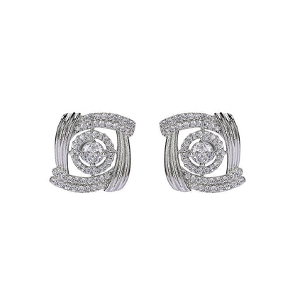 Auraa Trends Elegant Rose-Inspired Diamond Stud Earrings