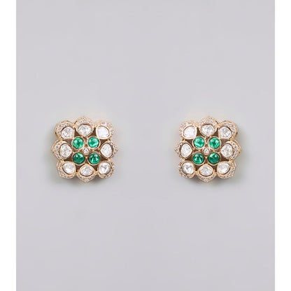 Auraa Trends Multi-Color Gold Finish Gemstone Necklace & Earrings Set