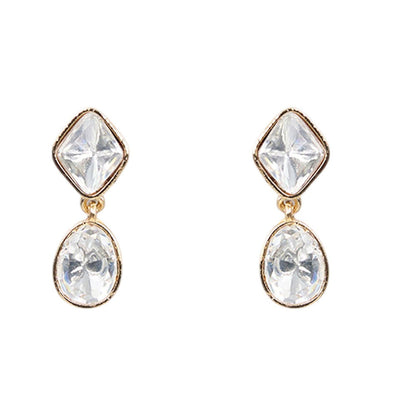 Auraa Trends White Gold Finish Pearl Pendant Necklace & Earrings Set