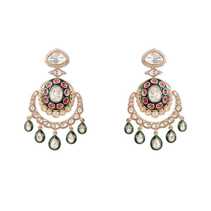 Auraa Trends Studded With Kundan Stones Necklace With Earrings Jewellery Set For Wedding Party