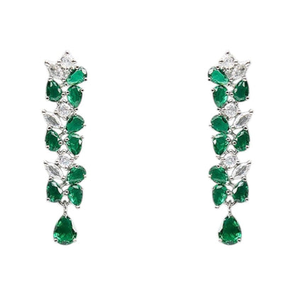 Auraa Trends Elegant Green American Diamond Necklace Set