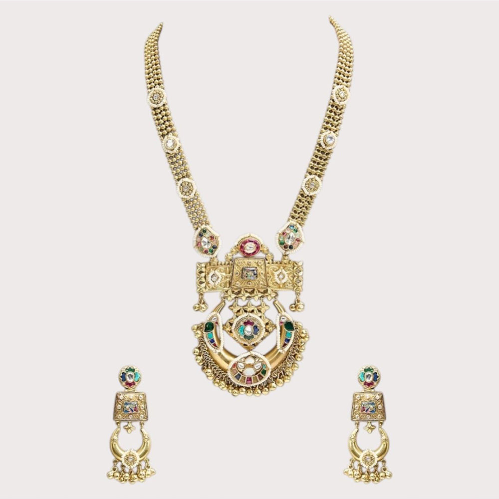 Auraa Trends Traditional Antique Multi-Color Stones Necklace Set