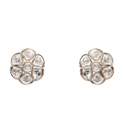 Auraa Trends Elegant White Floral Kundan Necklace Set