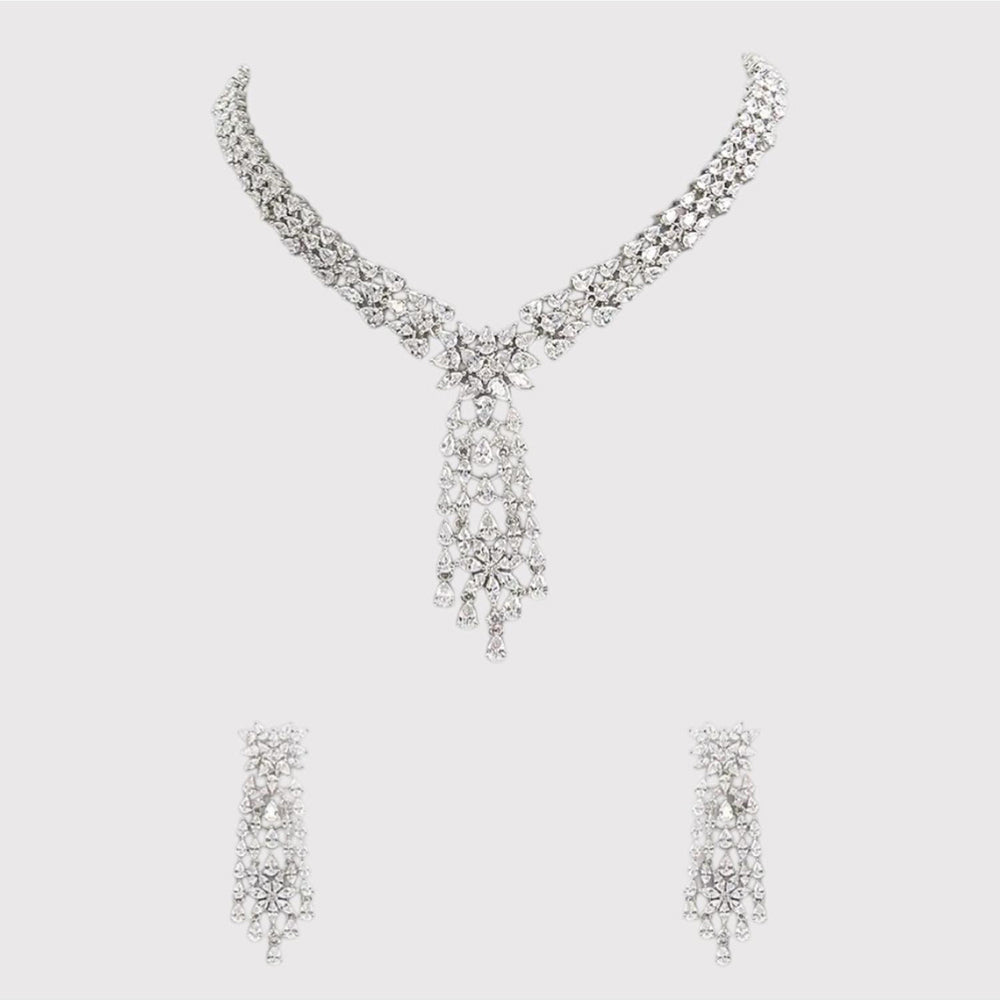 Auraa Trends Glamorous American Diamond Necklace Set