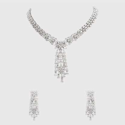 Auraa Trends Glamorous American Diamond Necklace Set