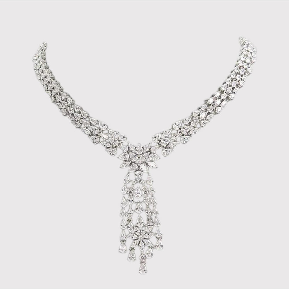 Auraa Trends Glamorous American Diamond Necklace Set