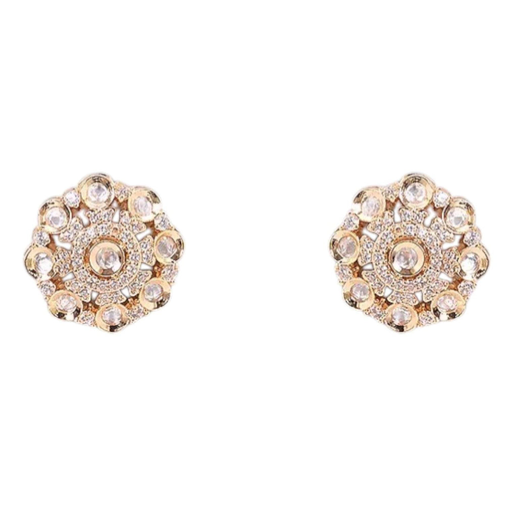 Auraa Trends Delicate Floral Kundan Pendant Necklace Set