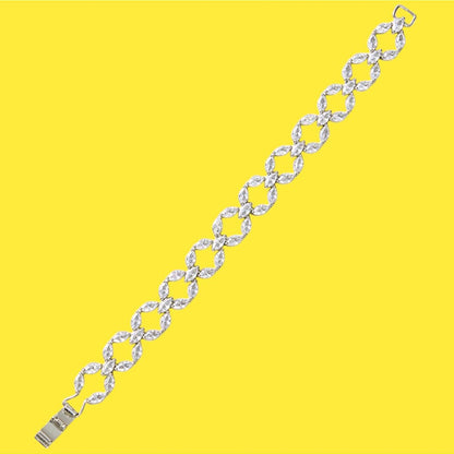 Auraa Trends Elegant Silver-Toned Cubic Zirconia Leaf Design Bracelet