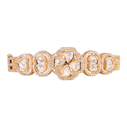 Auraa Trends Designer Gold-Plated Diamond-Cut Detailing Bracelet