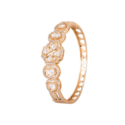 Auraa Trends Designer Gold-Plated Diamond-Cut Detailing Bracelet