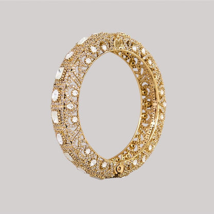 Auraa Trends Royal Gold-Plated Kundan Intricate Handcrafted Kadas