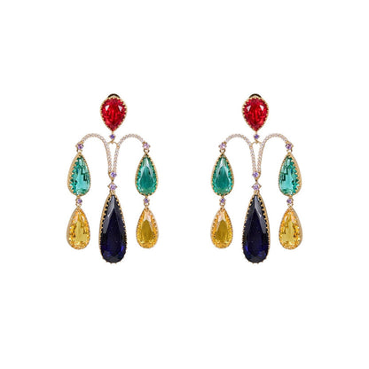 Auraa Trends Multi-Color Teardrop Dangler Earrings