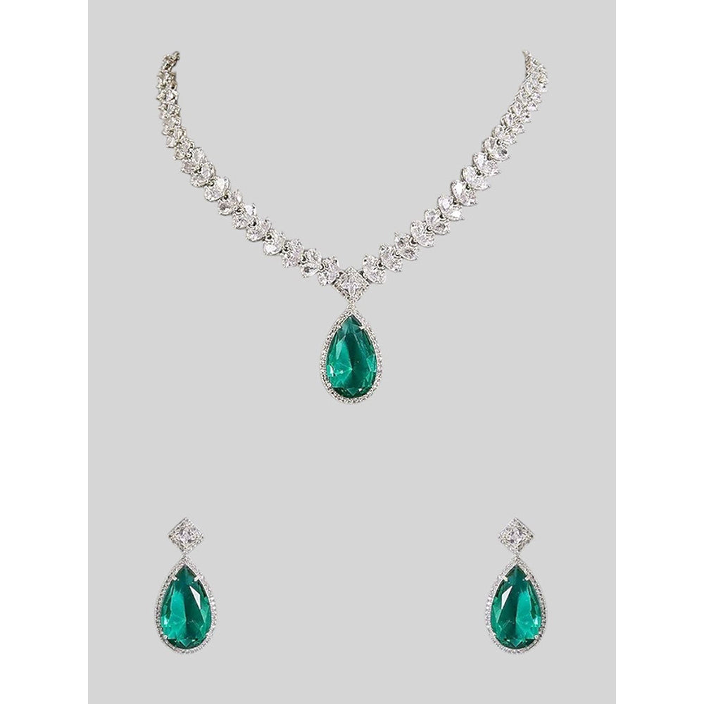 Auraa Trends Elegant Diamond Cut Zircon Jewellery Set