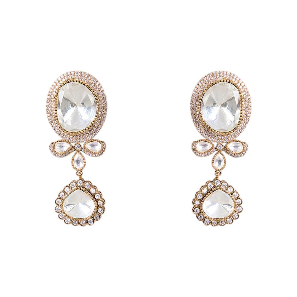 Auraa Trends Gold Finish Kundan Polka Jewellery Set