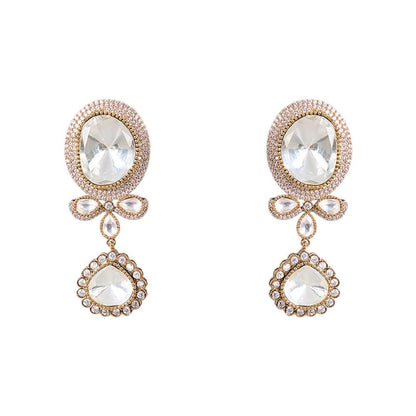 Auraa Trends Gold Finish Kundan Polka Jewellery Set