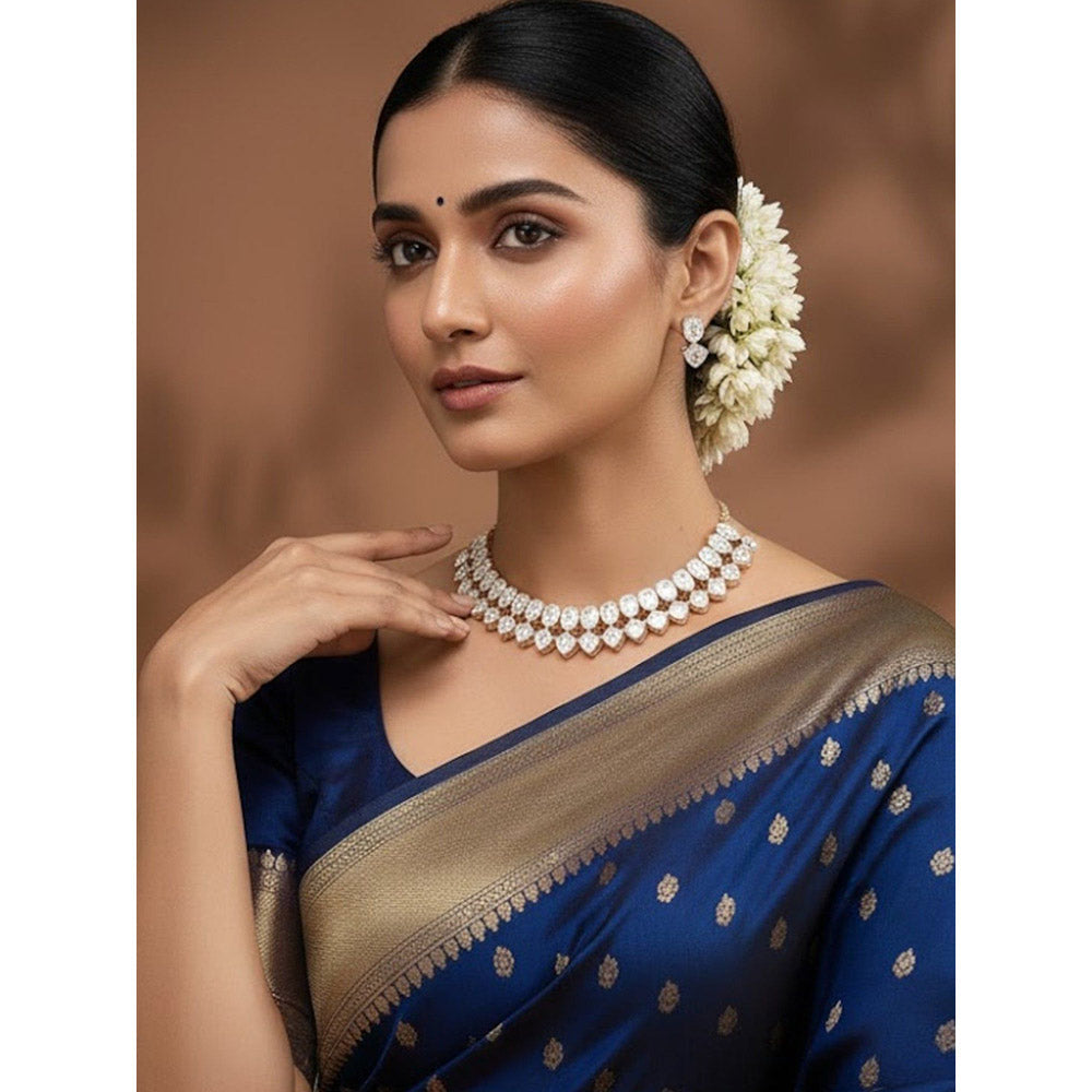 Auraa Trends Gold Finish Kundan Polka Choker Jewellery Set