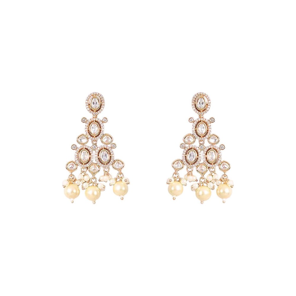 Auraa Trends Gold Finish Kundan Polka Jewellery Set