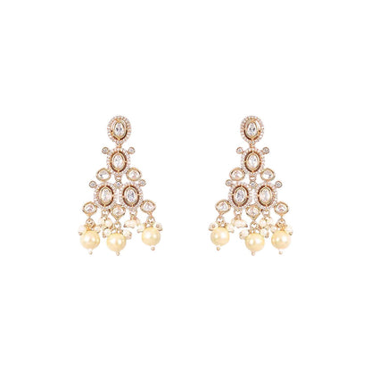Auraa Trends Gold Finish Kundan Polka Jewellery Set