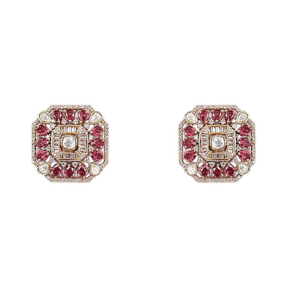 Auraa Trends Luxury Ruby Red Kundan Choker Jewellery Set