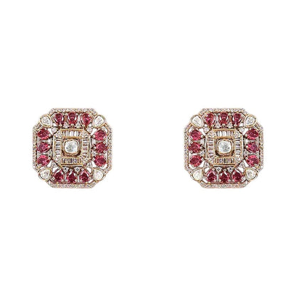 Auraa Trends Luxury Ruby Red Kundan Choker Jewellery Set