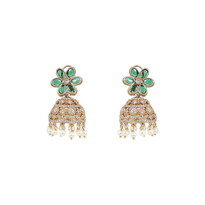 Auraa Trends Emerald Green Beaded Choker Jewellery Set