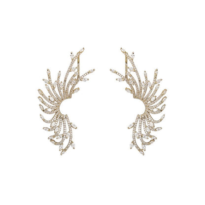 Auraa Trends Luxury Gold-Plated Crystal Statement Earrings