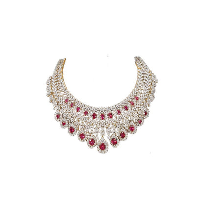 Auraa Trends Exquisite Ruby and Diamond Jewellery Set