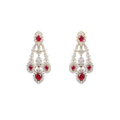 Auraa Trends Exquisite Ruby and Diamond Jewellery Set
