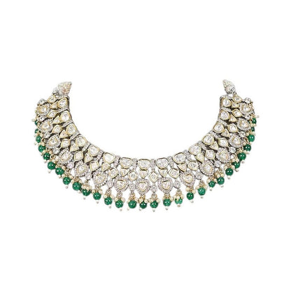 Auraa Trends Diamond and Emerald Jewellery Set