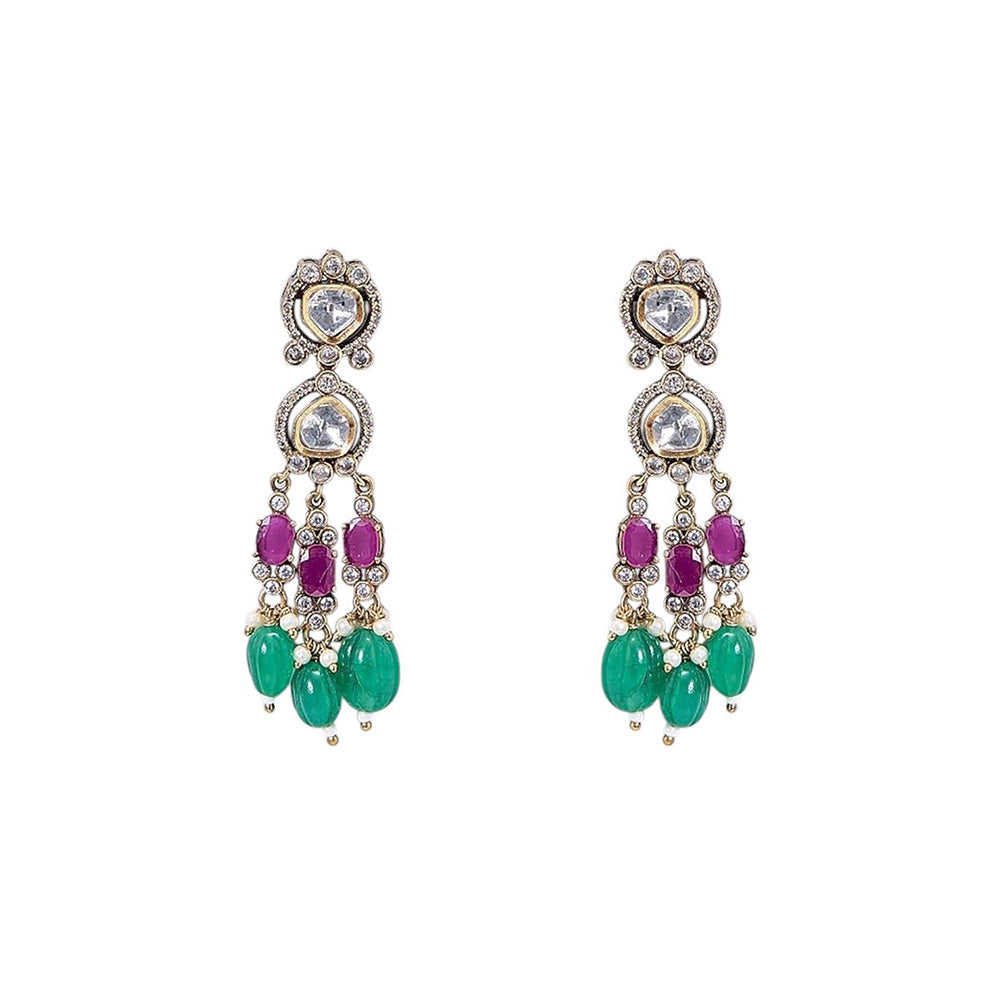 Auraa Trends Green Elegant Gold-Plated Jewellery Set