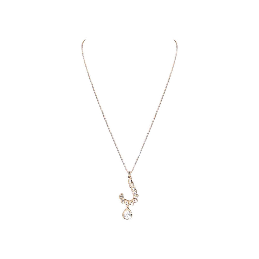 Auraa Trends Gold-Plated Kundan Pendant Jewellery Set with Green and White Stones for Women
